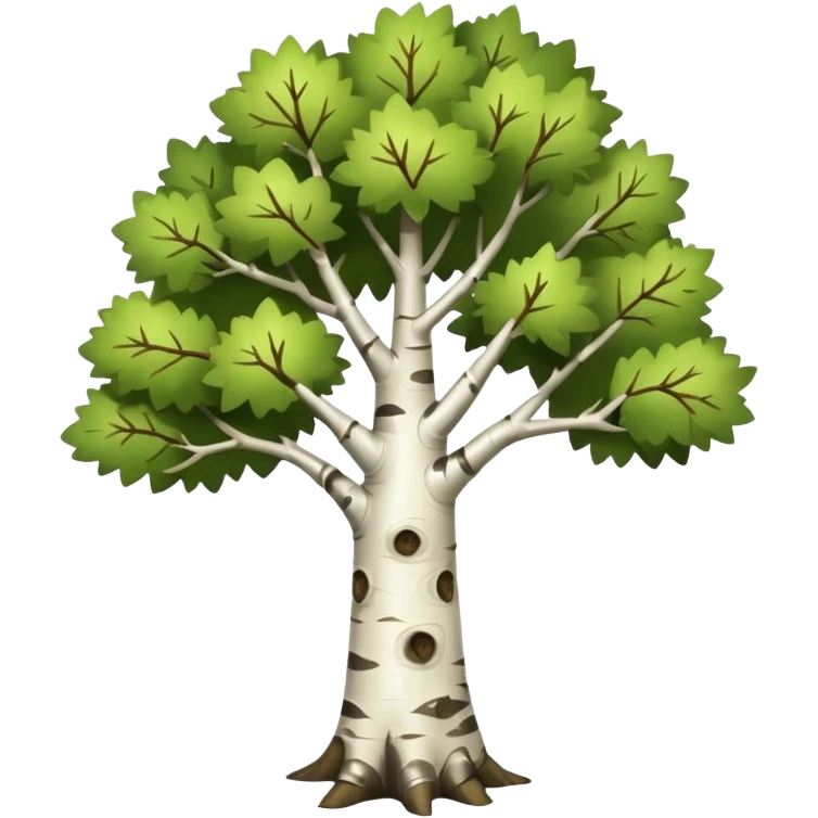 a birch tree with more boughs and a thinner trunk emoji