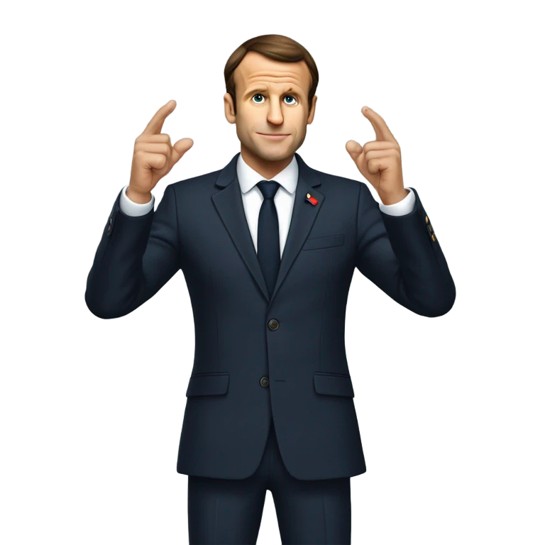macron qui veut serrer la main emoji