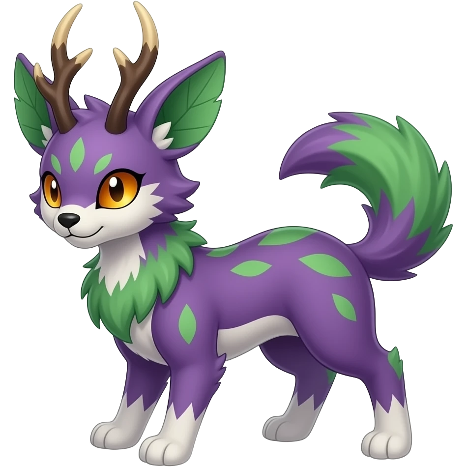 Sylveon-Leafeon-Umbreon-Furret-Buneary-Jackalope-fusion-hybrid-animal-creature with tufted ears, tufted tail emoji