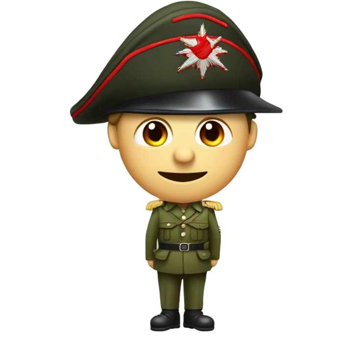 Emoji militaire avec un béret rouge du 13eme régiment de dragons parachutistes  emoji