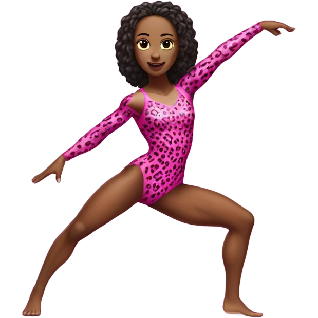 Tall muscular blond woman wrestler wearing a pink leopard print leotard doing the splits emoji