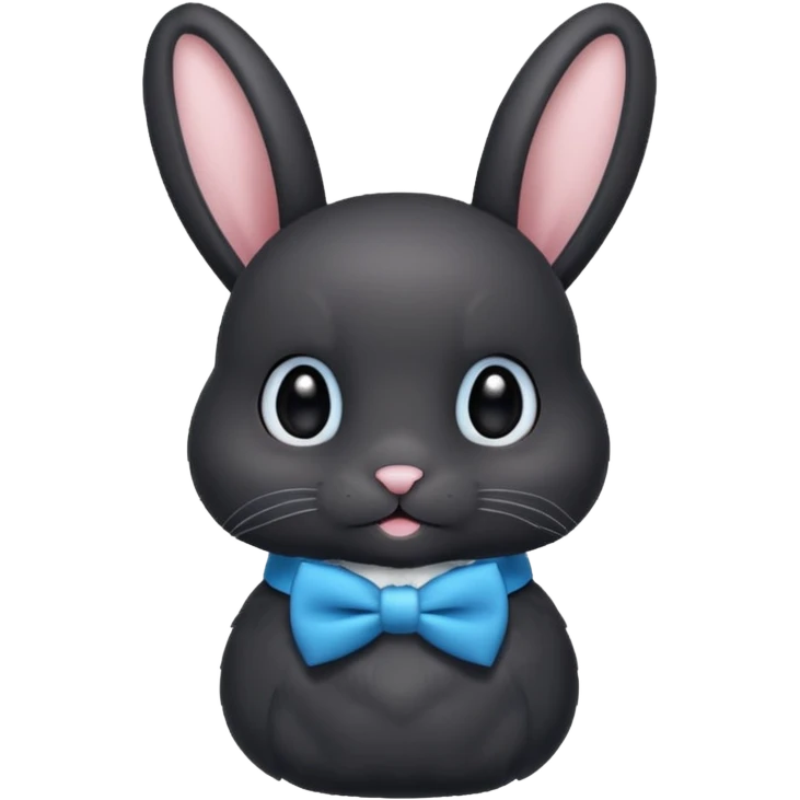 black bunny with blue bowtie emoji