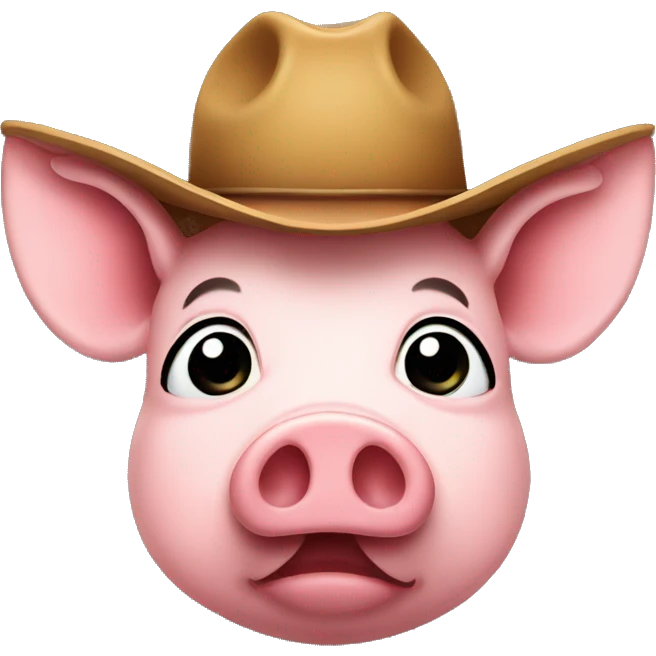 Pig with a cowboy hat on emoji