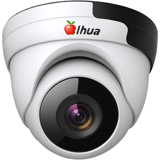 Dahua IPC-HDW3449H-AS-PV-S5 dome camera, front view, apple emoji style emoji