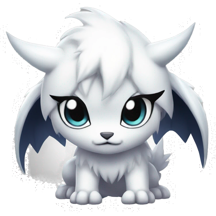 Edgy Cool Kawaii Chibi Baby Absol-Pokémon Full Body emoji
