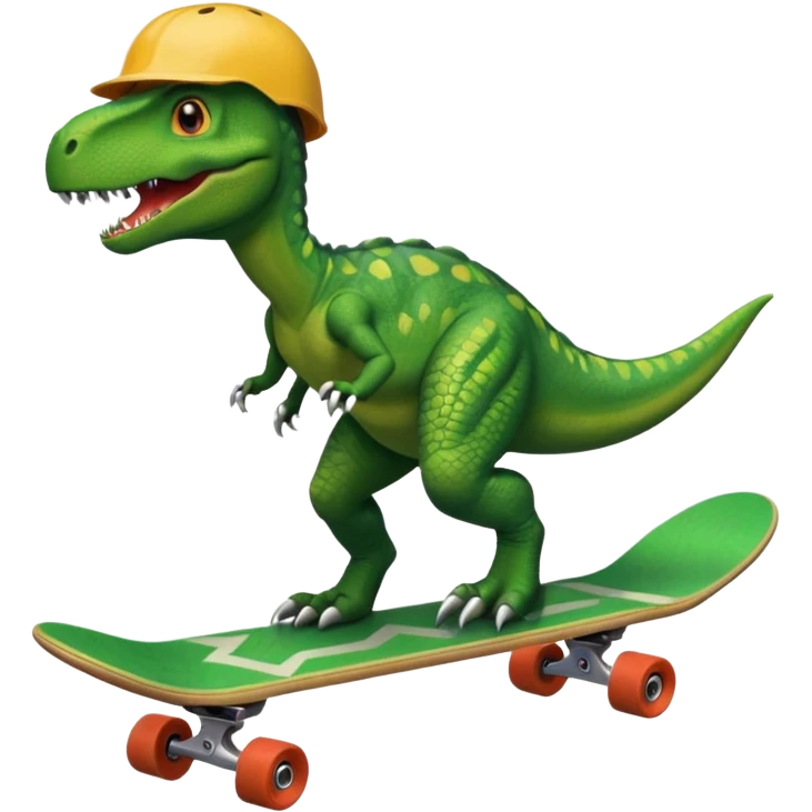 Dinosaur on a skateboard emoji