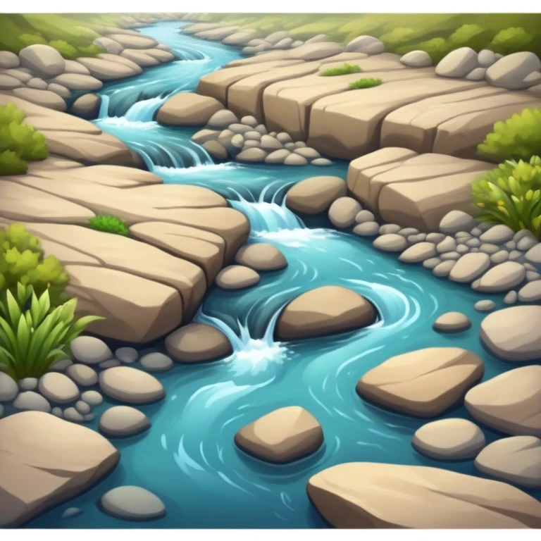 small flowing river with clear water emoji