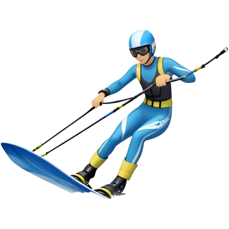 An icon featuring a close-up collage of water skis, splashing water across the surface. The design highlights the motion of the skis cutting through the water. Transparent background emphasizes the thrill of water skiing. emoji