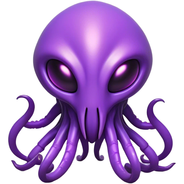 Clash of Clans aesthetic: Cinematic fierce Zerg Alien Emoji, rendered in a 3D vector-style similar to standard emojis with minimal shading and bold, simplified shapes. A compact, isometric, otherworldly creature with insectoid, organic details and subtle, eerie tentacles, softly glowing with a sinister alien charm. Simplified yet unmistakably iconic, highly detailed and consistent, glowing with a soft, spectral radiance and high shine. Stylized with a touch of bio-engineered mischief and a soft glowing outline, capturing the essence of a fearsome extraterrestrial menace with a playful twist! emoji