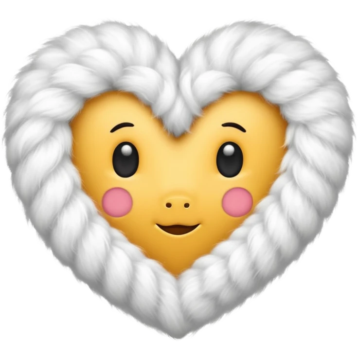 white fur heart, large locks of wool emoji