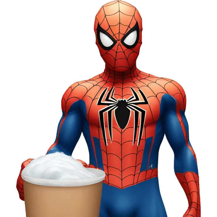 Spiderman qui boit du lait emoji