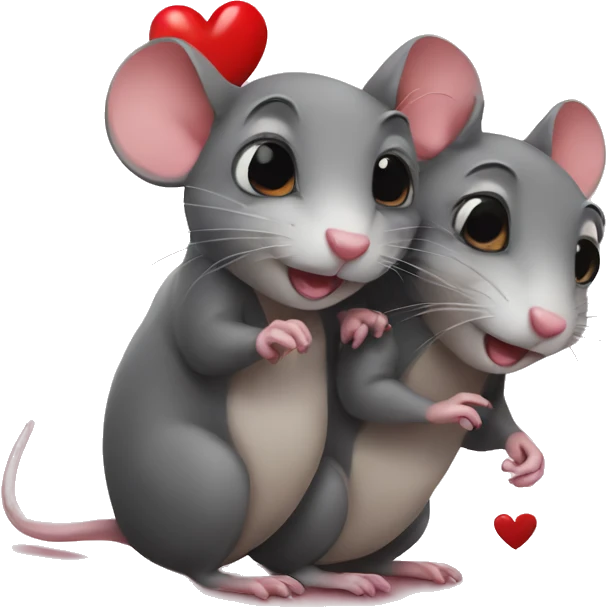 Rats in love  emoji