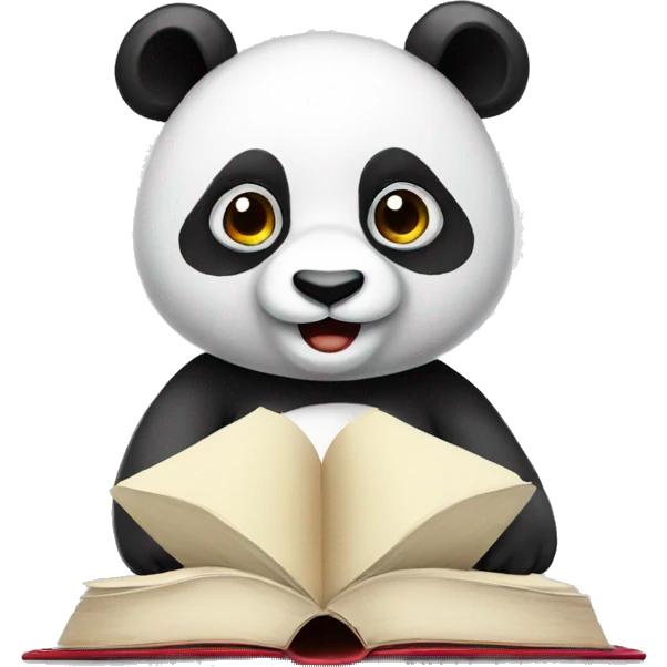 Panda with book emoji