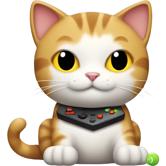 Cat playing a video game emoji