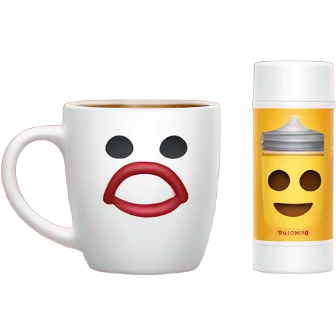 Lip balm and coffee emoji