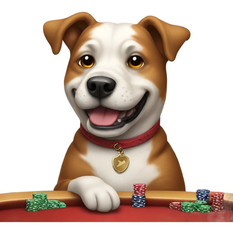 Dog playing poker emoji