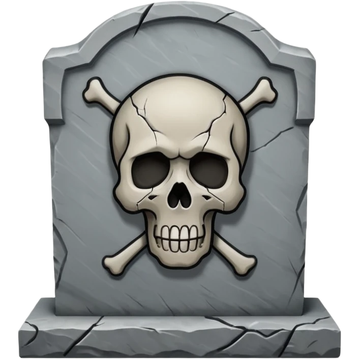 Headstone with skull, front view emoji