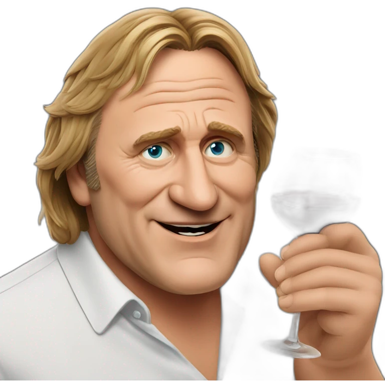 Gérard Depardieu drink red wine emoji