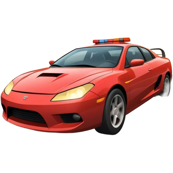 An icon showing an action-packed scene with a character driving a fast car through a bustling city, inspired by GTA 4. The design features dynamic movement, with explosions and chaos in the background, symbolizing high-speed chases and intense action. Transparent background. emoji