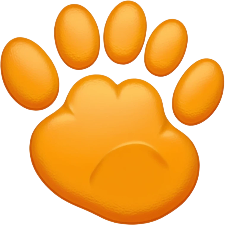 a very light pale pastel yellow-orange pawprint emoji