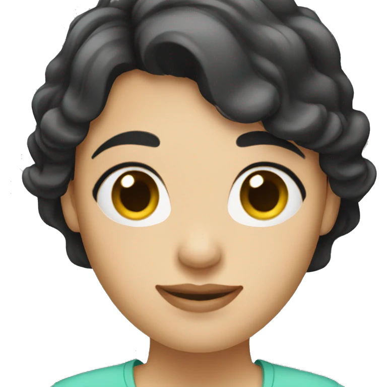 a wihte woman with short black hair emoji