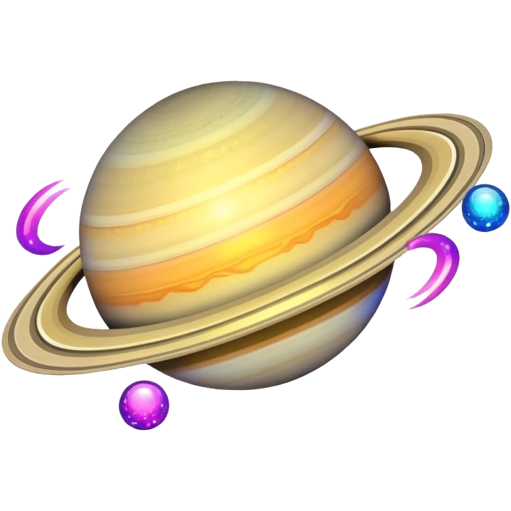 pretty saturn sparkly emoji