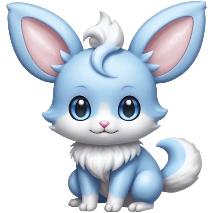 Shiny Glittery Soft Glossy Minky Minccino-Espurr-Cinccino-creature-hybrid emoji