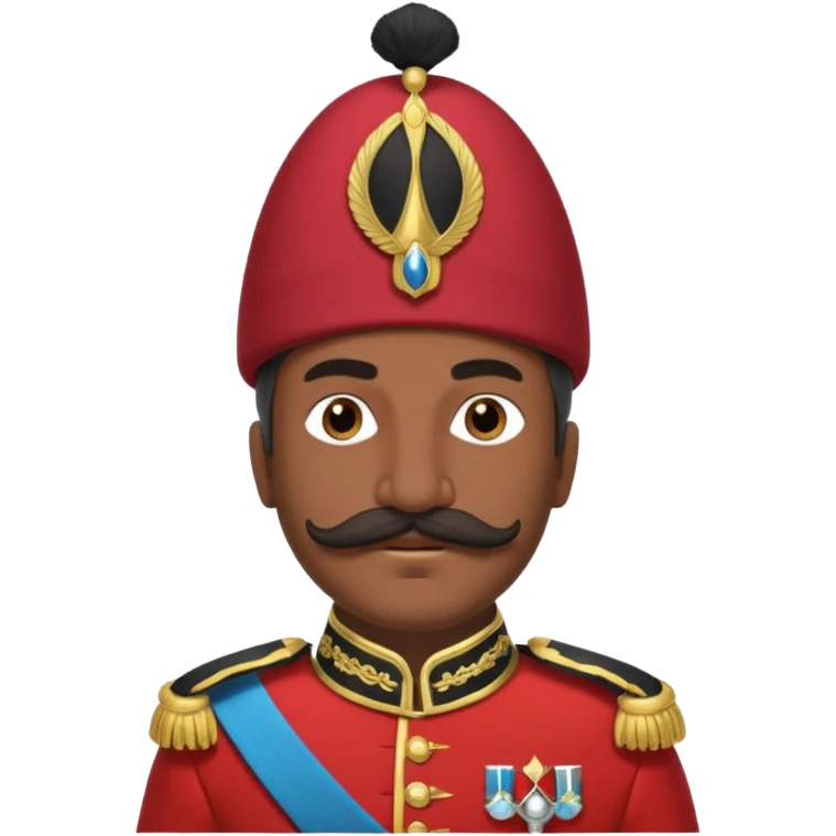 Ottoman Janissary in ceremonial uniform with tall hat and mustache emoji