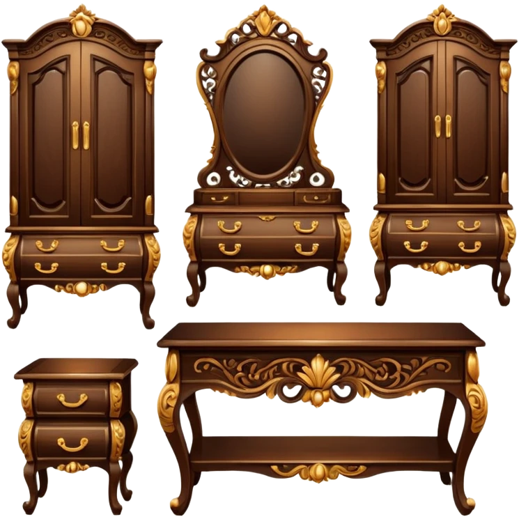 fancy wooden furniture set emoji