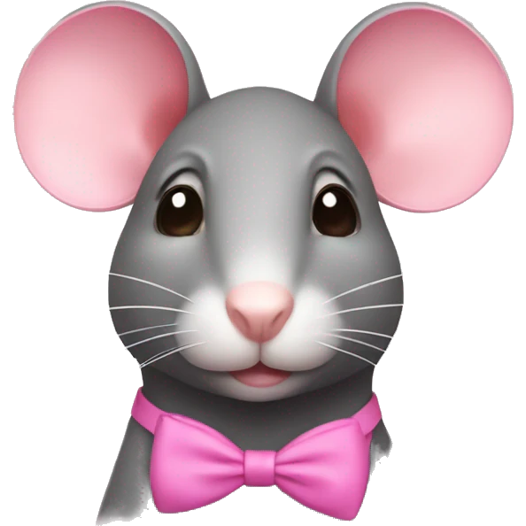 rat with pink bow on head emoji