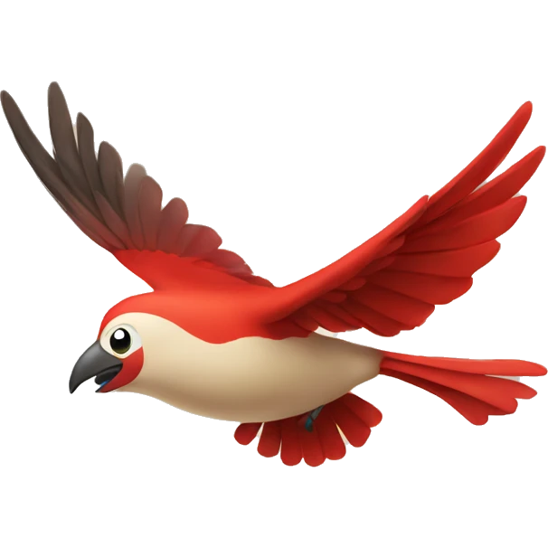 Flying bird wearing red scarf emoji