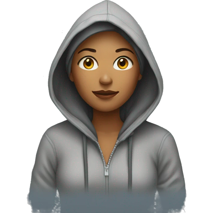 wooman in hoodie emoji