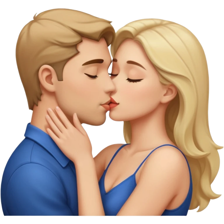 Couple kissing passionately emoji