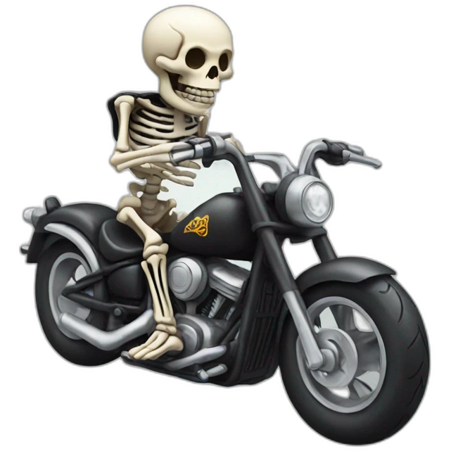 skeleton riding a motorcycle emoji