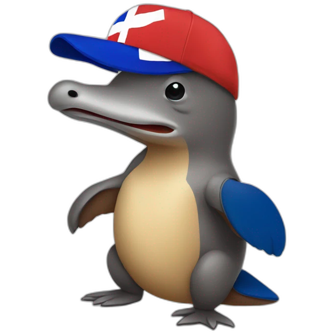 Platypus with french flag emoji