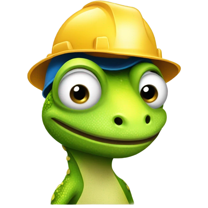 Stinky hard hat gecko emoji