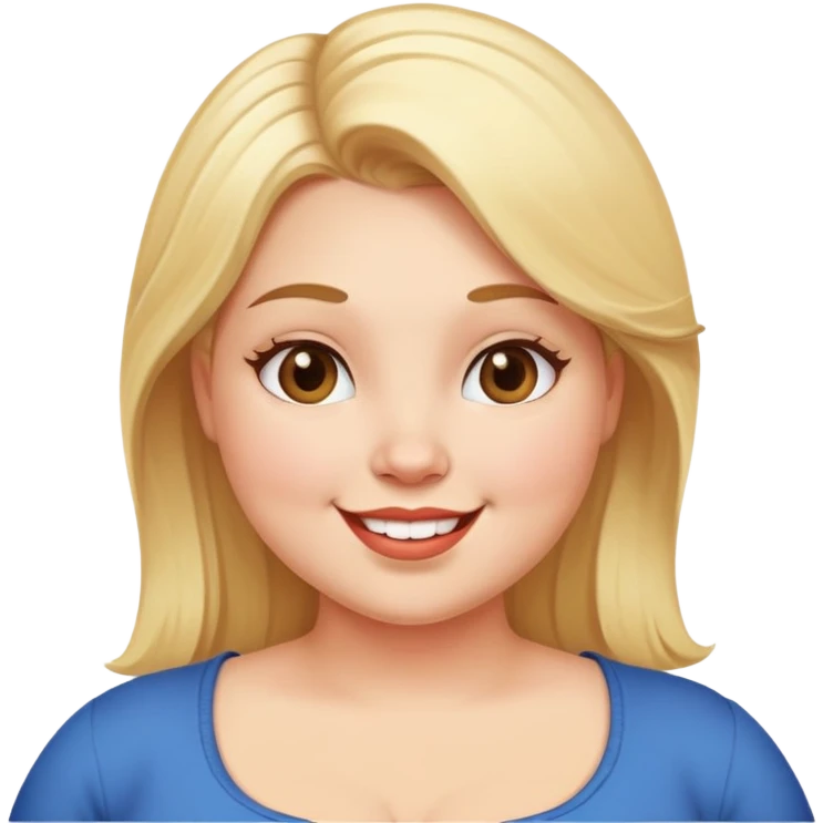 blonde plus size girl with happy expression emoji