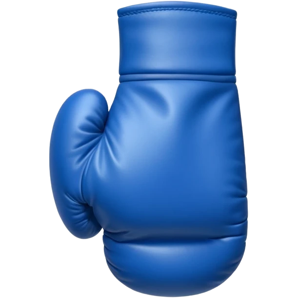 singular blue boxing glove with the back facing frontwards and pointed up emoji