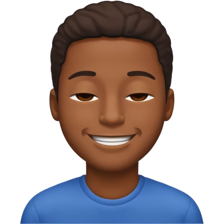 a black dude with a smile so big it reaches his ears emoji