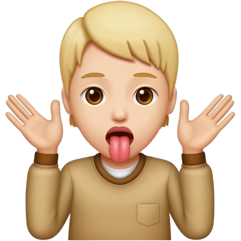 tongue out with hands to the side emoji