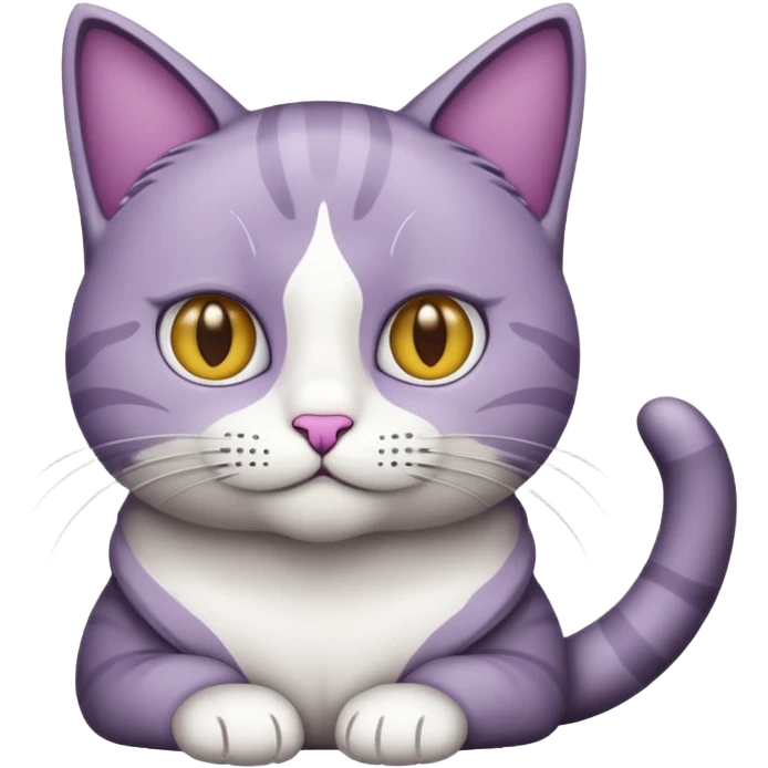 een kat met een paarse staart emoji