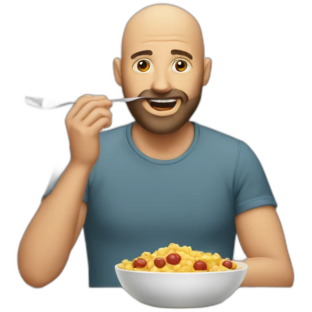 bald-beard-men-eating emoji