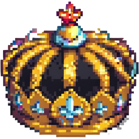 pixel art crown, simple and bold emoji