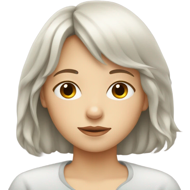 White girl with bangs sleeping emoji