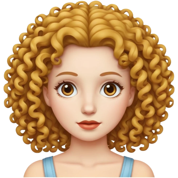 Moça de cabelo cacheado da cor de pele branca  emoji
