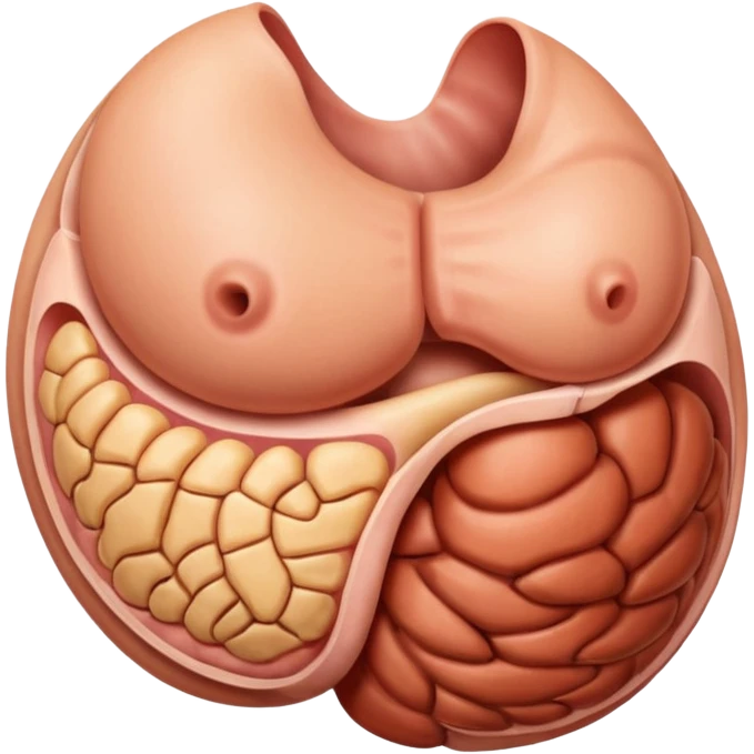 realistic stomach in anatomical shape emoji