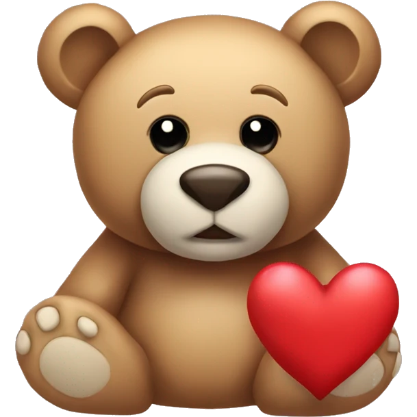 peluche de oso con corazon emoji