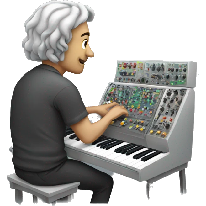 man turning into a modular synthesizer emoji