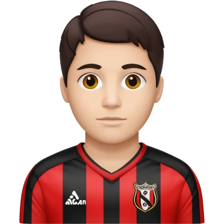 Supporter de L’ogc Nice. Maillot de foot rouge et noir (bandes) logo Kappa.  emoji