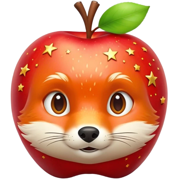 Apple with stars fantastic Mr fox emoji